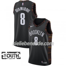 Kinder NBA Brooklyn Nets Trikot Spencer Dinwiddie 8 2018-19 Nike City Edition Schwarz Swingman